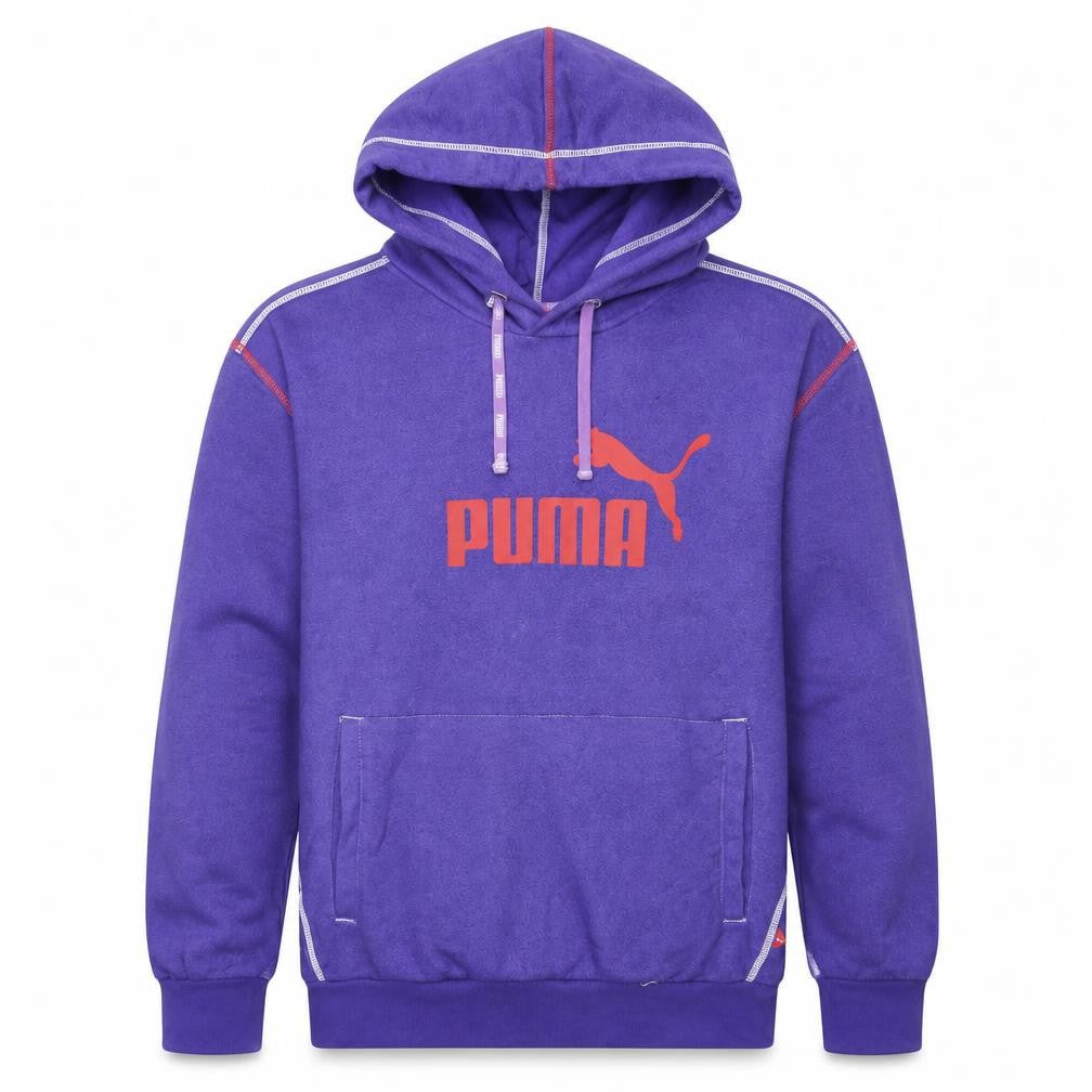 Puma Men's Purple Pullover Hoodie Small Graphic Logo Sportswear