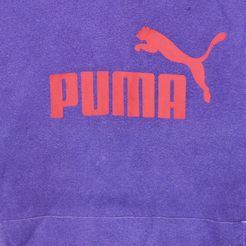 Puma Men's Purple Pullover Hoodie Small Graphic Logo Sportswear