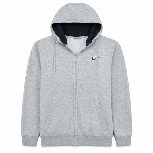 Front view of Nike Men's Grey Full Zip Hoodie XL Lightweight Sports Fleece