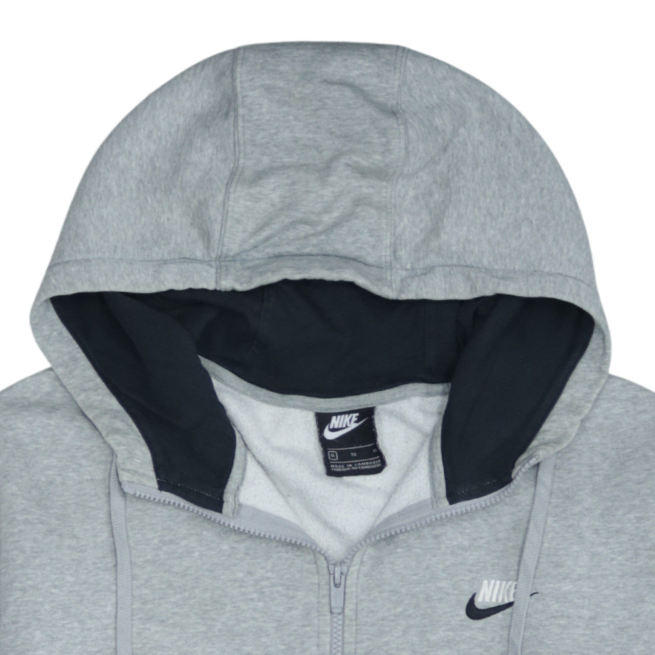Nike Men's Grey Full Zip Hoodie XL Lightweight Sports Fleece
