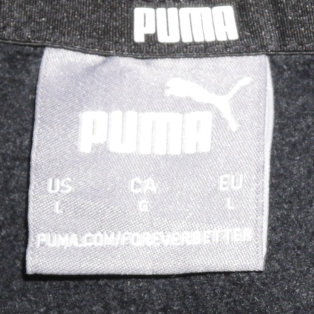 Puma Men's Black Pullover Hoodie Size L Graphic Logo Fleece