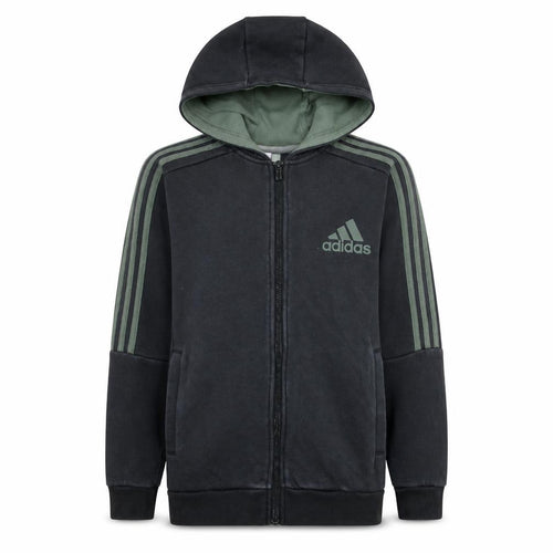 Adidas Boys Black Full Zip Hoodie 13-14 Years Hooded Sports Sweatshirt