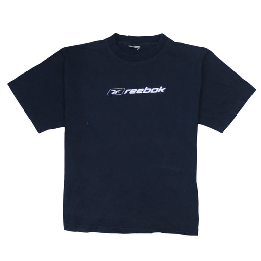Reebok Boys Blue XL Cotton Crew Neck Logo Sports T-Shirt