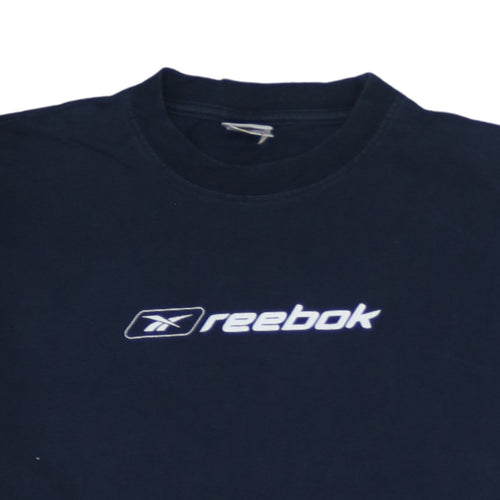 Reebok Boys Blue XL Cotton Crew Neck Logo Sports T-Shirt
