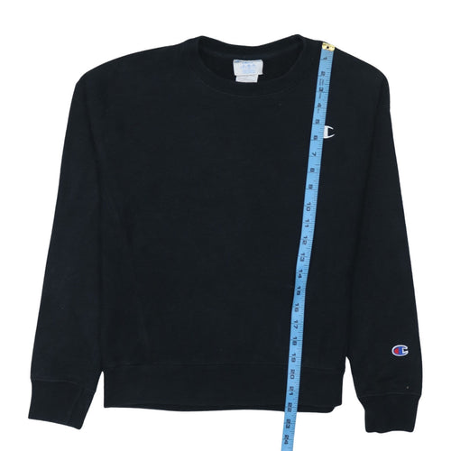 Champion Women Black Small Pullover Sweatshirt Logo Crew Neck
