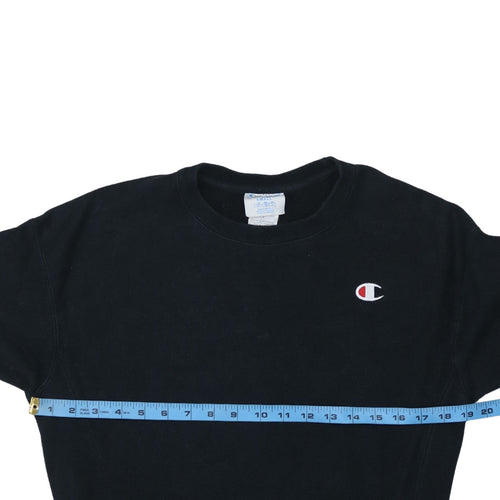 Champion Women Black Small Pullover Sweatshirt Logo Crew Neck