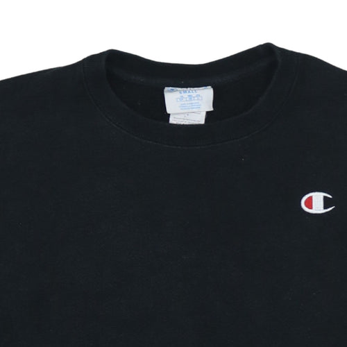 Champion Women Black Small Pullover Sweatshirt Logo Crew Neck