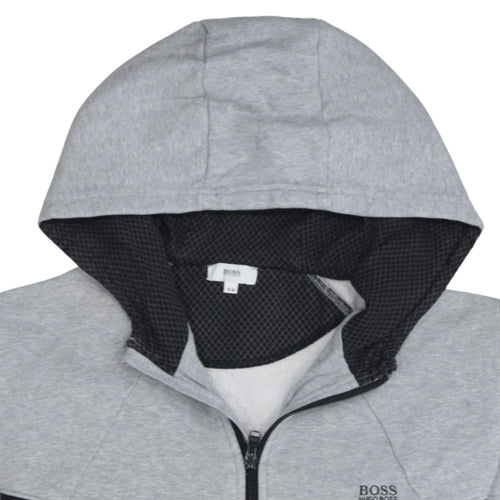 Hugo Boss Boys Grey Full Zip Hoodie Size 16 M Mesh Panel Lightweight