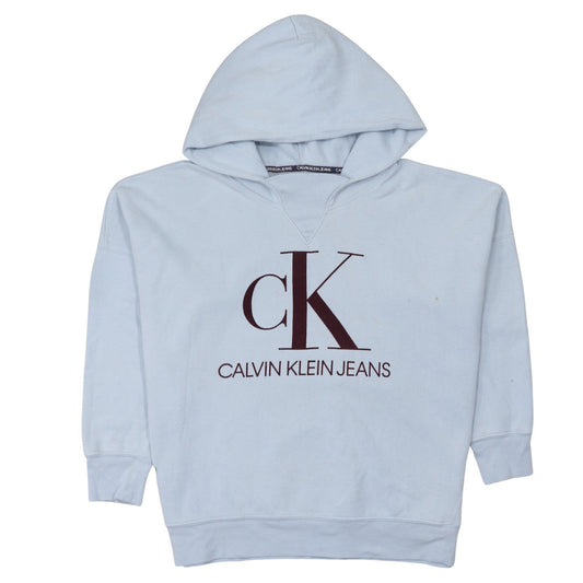Calvin Klein Jeans Men's Blue XL Pullover Hoodie Logo Cotton Blend