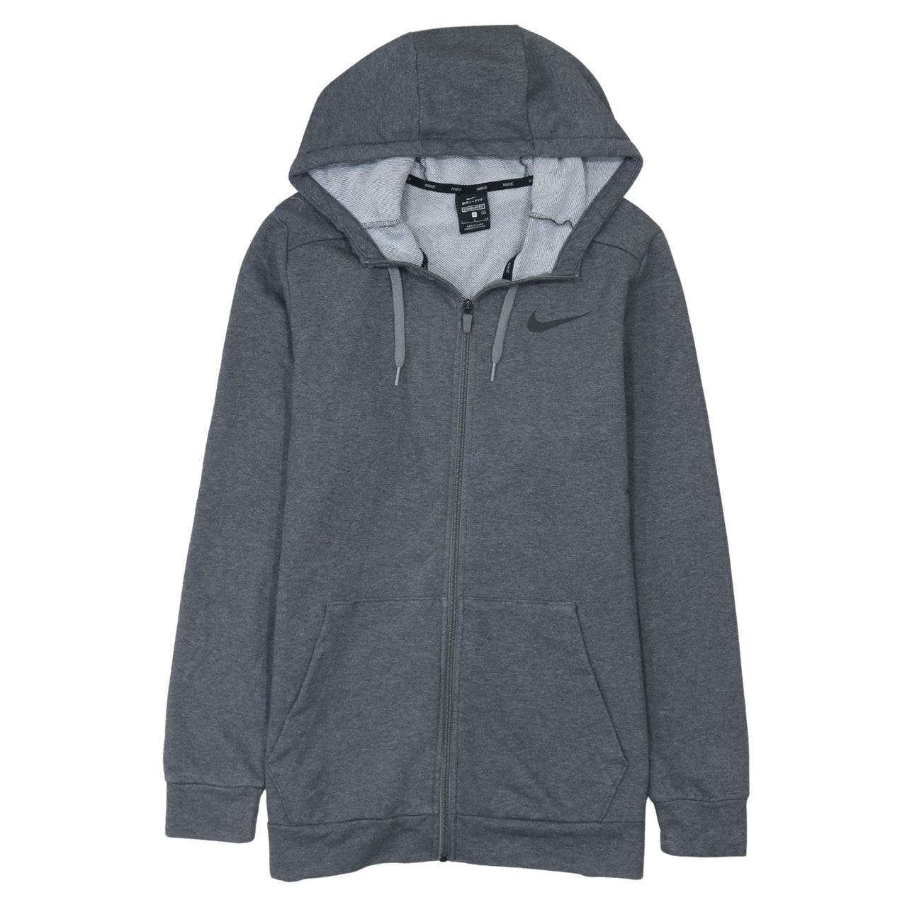 Nike Men's Grey Dri-Fit Full Zip Hoodie Small Classic Fit