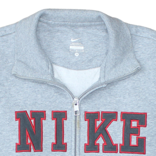Nike Men's Grey Full Zip Sweatshirt Size M Logo Athletic Jacket