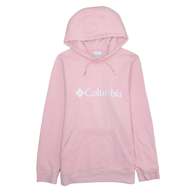 Columbia Women’s Pink Pullover Hoodie S Cotton Blend Logo Casual