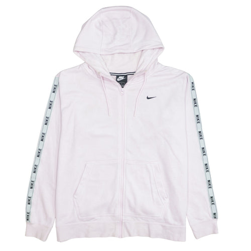 Nike Women Pink Full Zip Hoodie XL Drawstring Hooded Sweatshirt