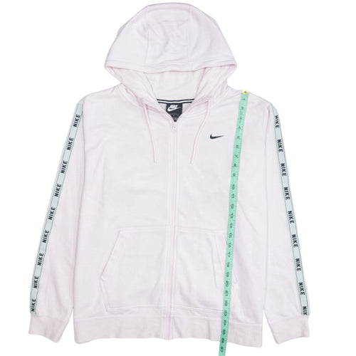 Nike Women Pink Full Zip Hoodie XL Drawstring Hooded Sweatshirt