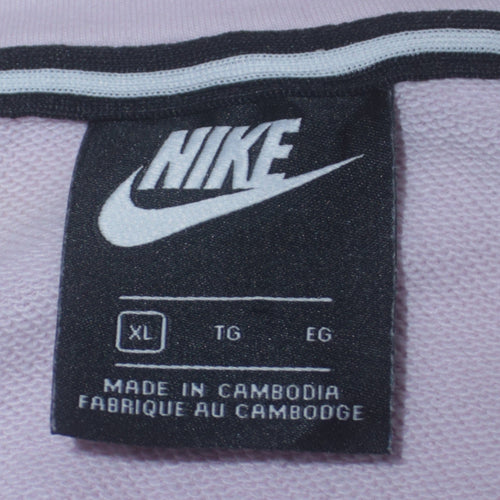 Nike Women Pink Full Zip Hoodie XL Drawstring Hooded Sweatshirt