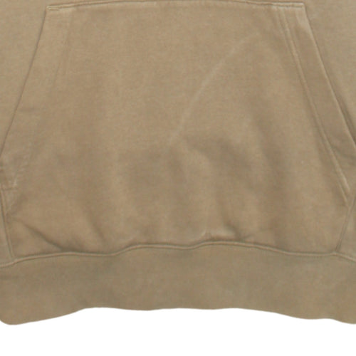 Nike Men's Beige Pullover Hoodie Small Logo Fleece Long Sleeve
