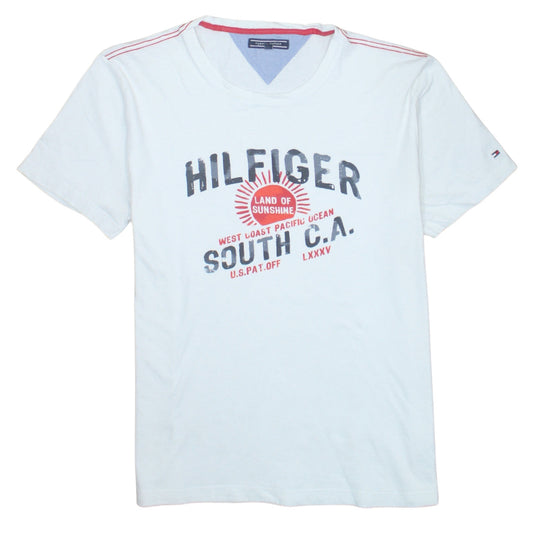 Tommy Hilfiger Men's White XL Graphic Print Cotton T-Shirt