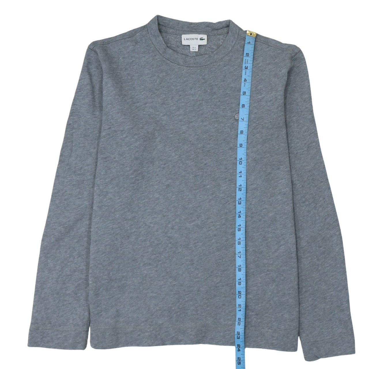 Lacoste Men's Grey Crew Neck Long Sleeve Pullover Sweatshirt S
