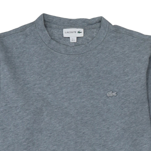 Lacoste Men's Grey Crew Neck Long Sleeve Pullover Sweatshirt S