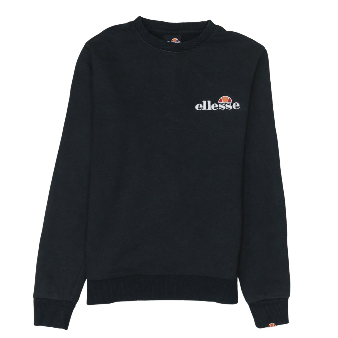 Ellesse Women's Black Cotton Blend Crew Neck Sweatshirt UK 8