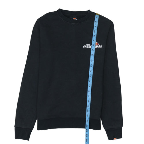 Ellesse Women's Black Cotton Blend Crew Neck Sweatshirt UK 8