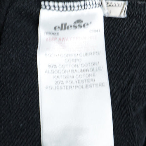Ellesse Women's Black Cotton Blend Crew Neck Sweatshirt UK 8