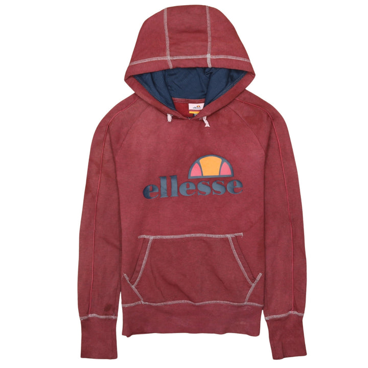 Ellesse Womens Red Hoodie Size 8 Pullover Logo Sweatshirt