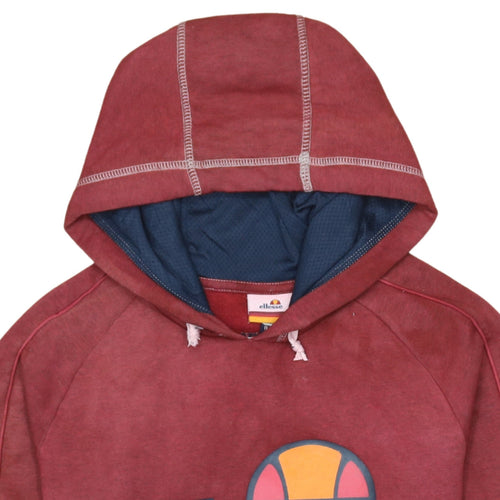 Ellesse Womens Red Hoodie Size 8 Pullover Logo Sweatshirt