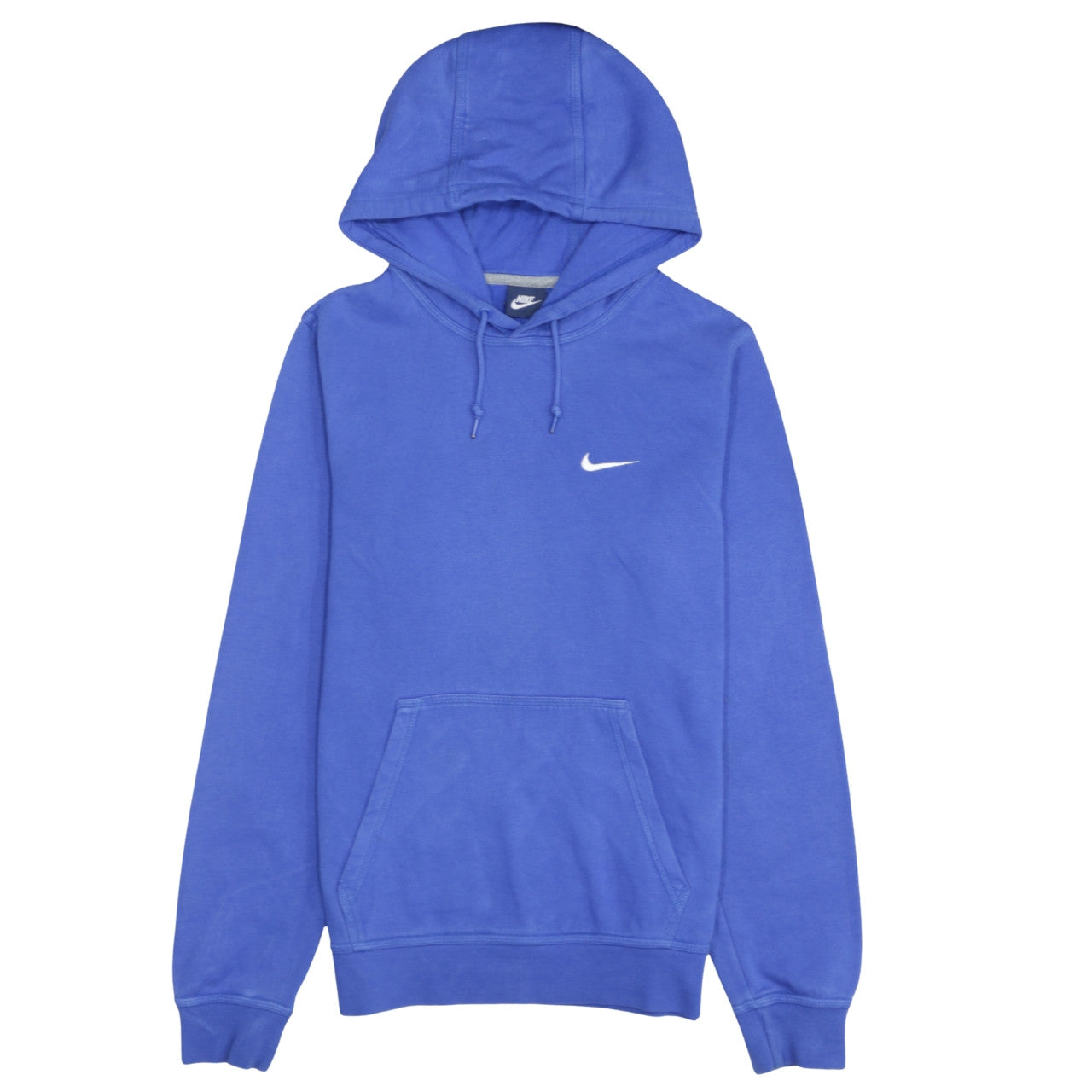Nike Men's Blue Small Pullover Hoodie with White Logo