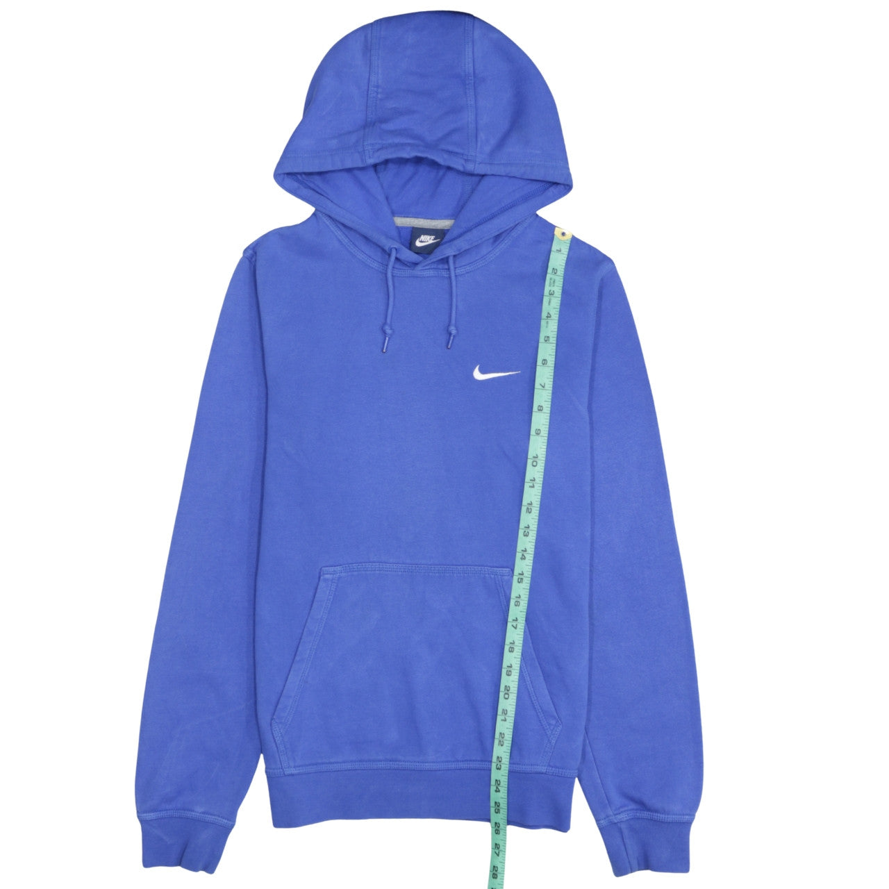 Nike Men's Blue Small Pullover Hoodie with White Logo
