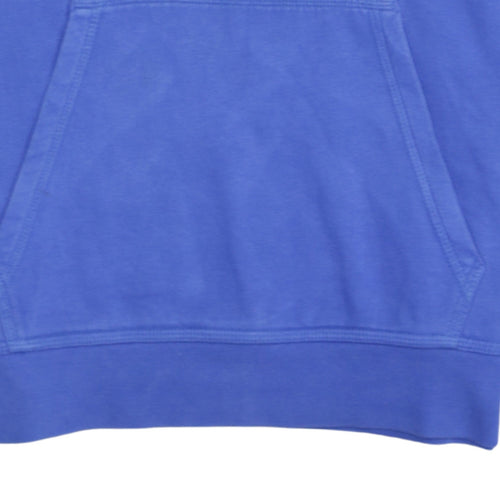Nike Men's Blue Small Pullover Hoodie with White Logo