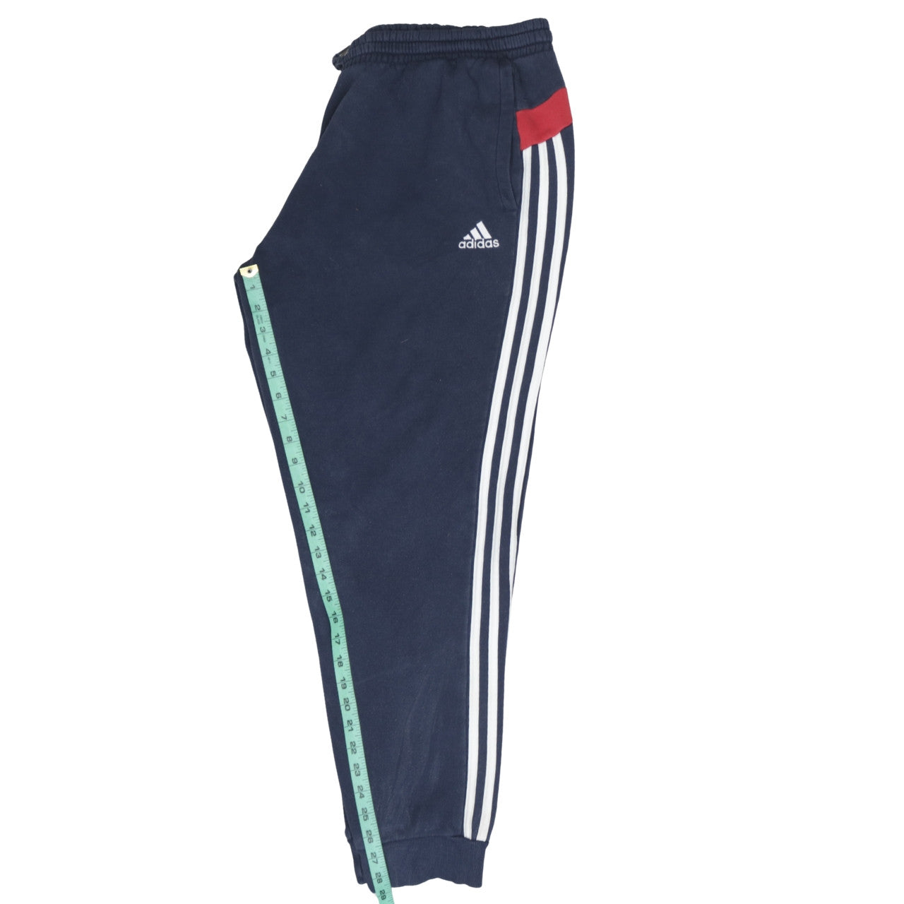 adidas Men Blue XL Jogger Trousers Elastic Waist Fleece Side Stripe
