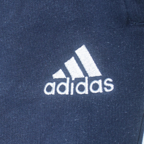 adidas Men Blue XL Jogger Trousers Elastic Waist Fleece Side Stripe