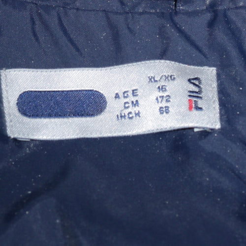 Fila Boys Blue Size 16 Windbreaker Jacket Full Zip Lightweight Sportswear