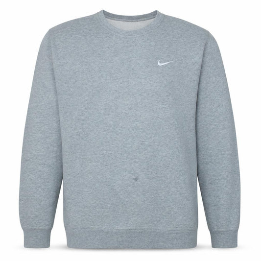 Front view of Nike Men's Grey 2XL Crew Neck Pullover Sweatshirt
