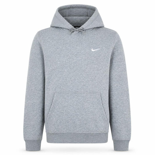 Front view of Nike Men's Grey Pullover Hoodie S Regular Fit Fleece Sweatshirt