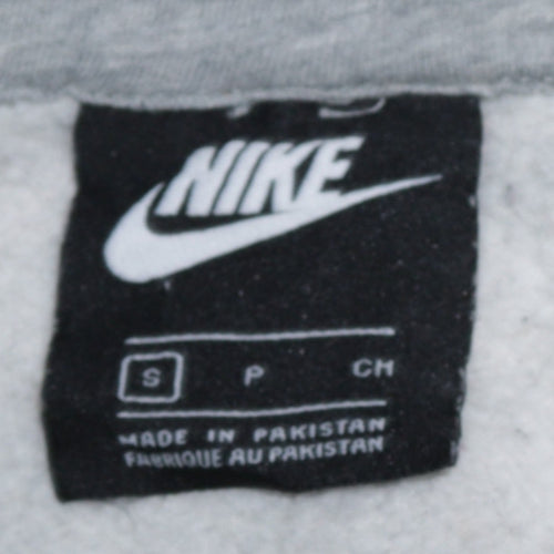 Nike Men's Grey Pullover Hoodie S Regular Fit Fleece Sweatshirt