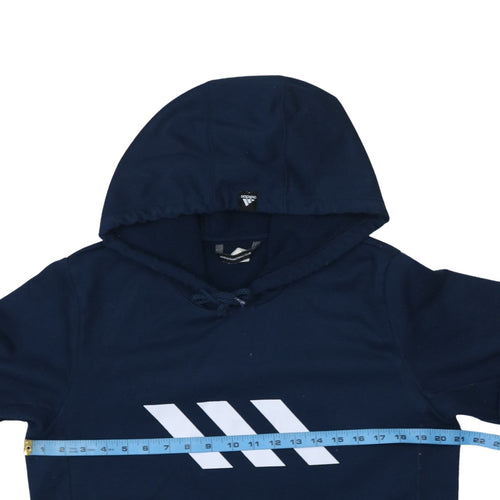 Adidas Men's Blue Pullover Hoodie Medium Fleece Basketball Style