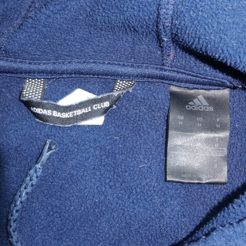 Adidas Men's Blue Pullover Hoodie Medium Fleece Basketball Style