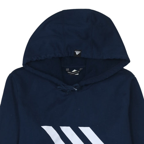Adidas Men's Blue Pullover Hoodie Medium Fleece Basketball Style