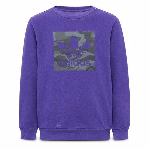 Adidas Boys Purple Camouflage Logo Sweatshirt Size 13-14 Years