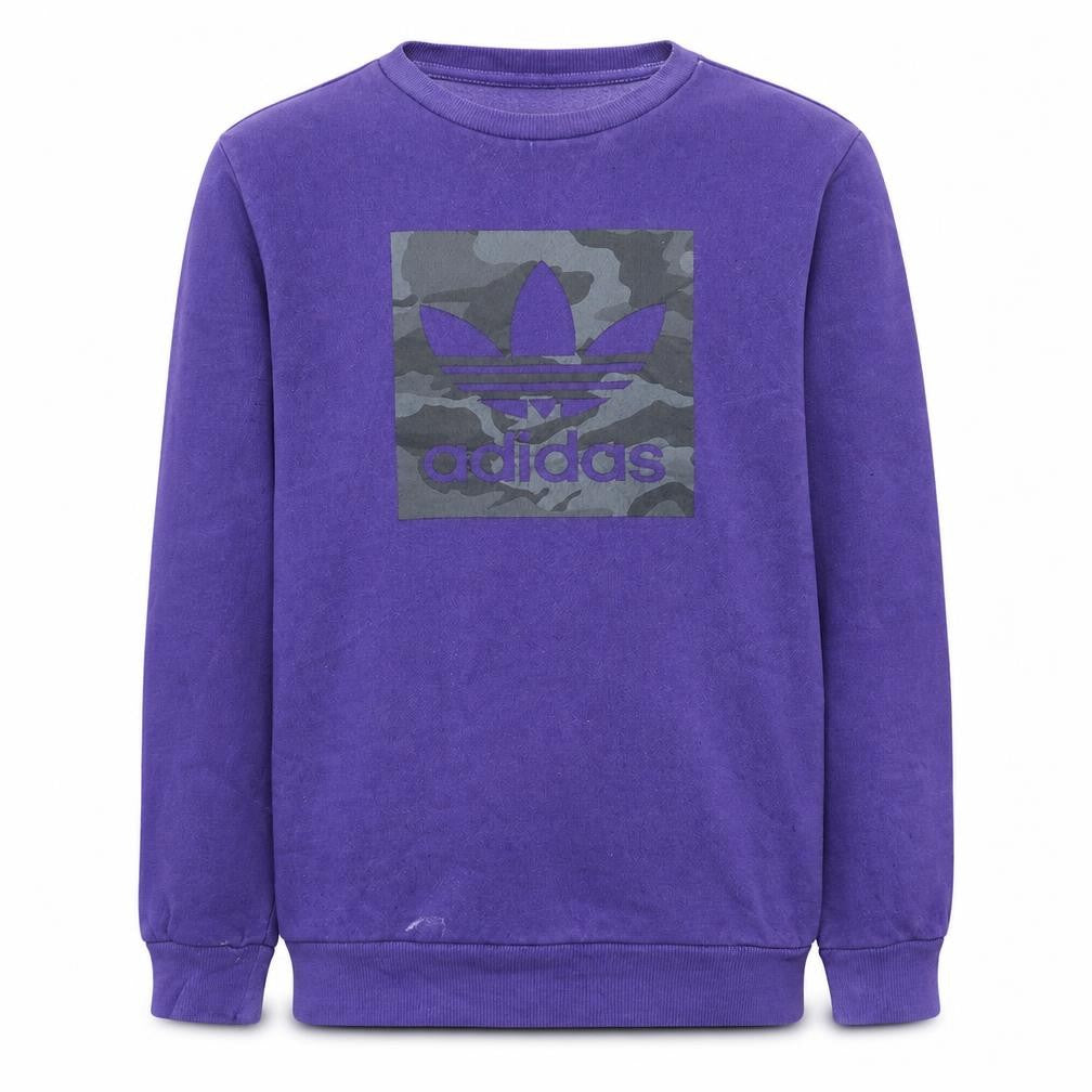 Adidas Boys Purple Camouflage Logo Sweatshirt Size 13-14 Years