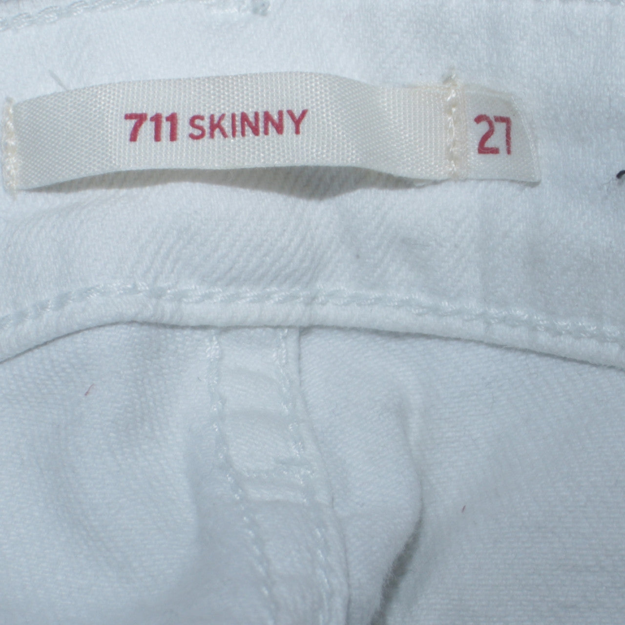 Levi's Women's White 711 Skinny Jeans Size 27 Mid Rise Denim