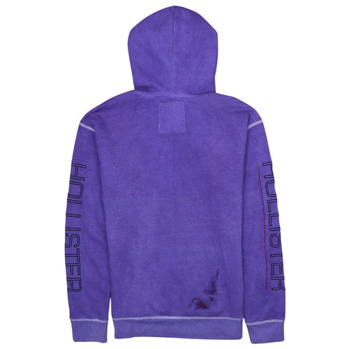 Hollister Men’s Purple Pullover Hoodie L 1999 Logo Fleece Sweatshirt
