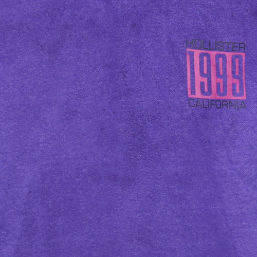 Hollister Men’s Purple Pullover Hoodie L 1999 Logo Fleece Sweatshirt