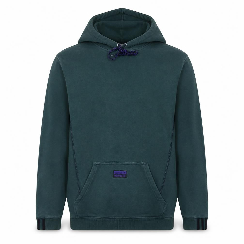 Front view of adidas Men's Green Pullover Hoodie Small Regular Fit Long Sleeve