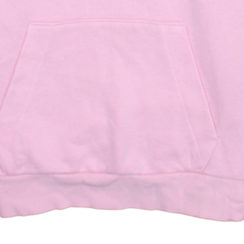 Adidas Women's Pink Pullover Hoodie Size S 8-10 Logo Cotton Blend