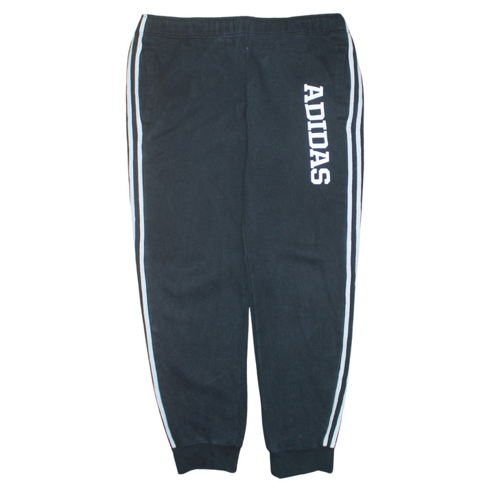 Adidas Men's Black Jogger Fleece Sweatpants L Side Stripe Regular Fit