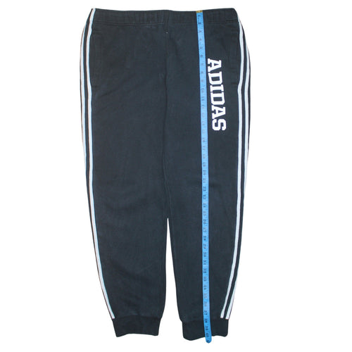 Adidas Men's Black Jogger Fleece Sweatpants L Side Stripe Regular Fit