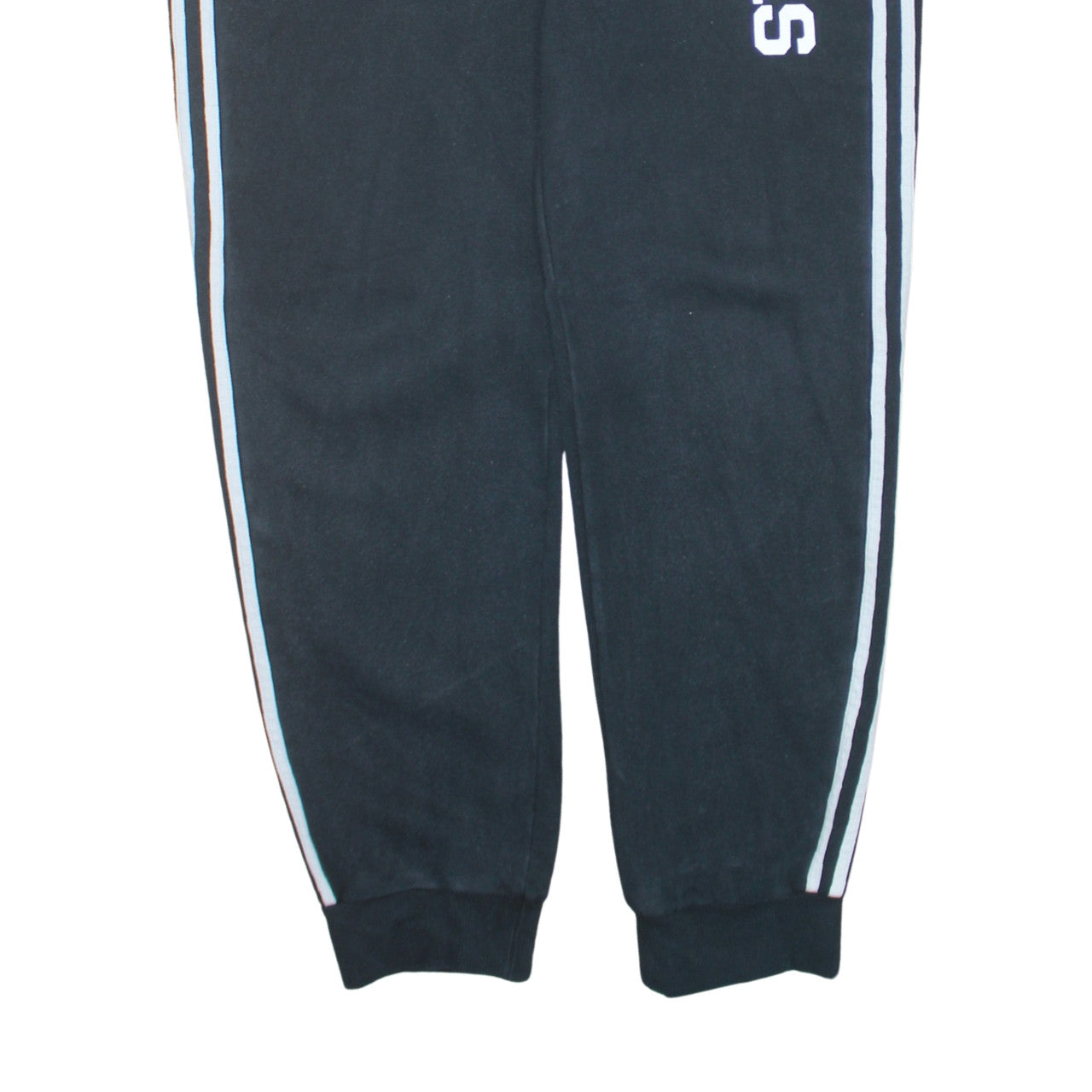Adidas Men's Black Jogger Fleece Sweatpants L Side Stripe Regular Fit